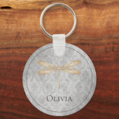Gold Dragonfly Damask Sleutelhanger (Achterkant)