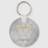 Gold Dragonfly Damask Sleutelhanger (Achterkant)