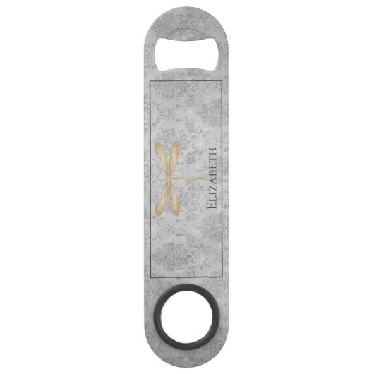 Gold Dragonfly Damask Speed Flessenopener (Voorkant)