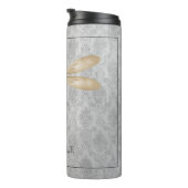 Gold Dragonfly Damask Thermosbeker (Geroteerd rechts)