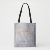 Gold Dragonfly Damask Tote Bag (Voorkant)