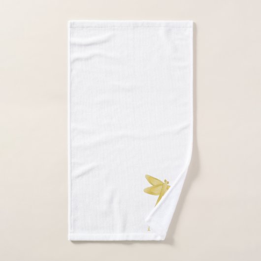 Gold Dragonfly Design Monogrammed Bad Handdoek (Handdoek)