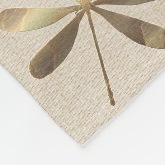Gold Dragonfly Fleece Deken (Hoek)