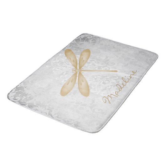 Gold Dragonfly - gepersonaliseerde badmat (Gekanteld)