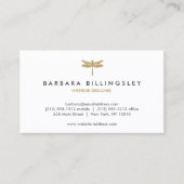 Gold Dragonfly Logo Designer Visitekaartje (Voorkant)