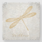 Gold Dragonfly - Onderzetter met speciale toon (Voorkant)