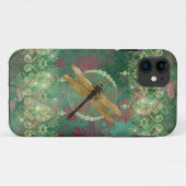 Gold Dragonfly op groen met Rhinestones Case-Mate iPhone Case (Achterkant (horizontaal))