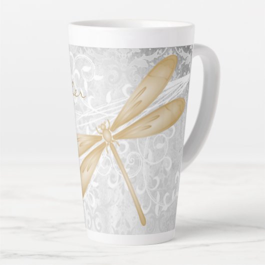 Gold Dragonfly persoonlijke latte Mok (Rechterhoek)