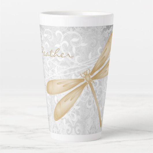 Gold Dragonfly persoonlijke latte Mok (Voorkant)