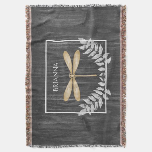 Gold Dragonfly Rustic - Aangepaste schroefdop Deken (Voorkant Verticaal)