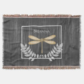 Gold Dragonfly Rustic - Aangepaste schroefdop Deken (Voorkant)