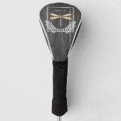 Gold Dragonfly Rustic Golf Head Hoesje Golfheadcover (Voorkant)