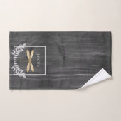 Gold Dragonfly Rustic Personalized Bath Towel Set Bad Handdoek (Handdoek)