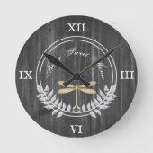 Gold Dragonfly Rustige acrylwandklok Ronde Klok (Voorkant)