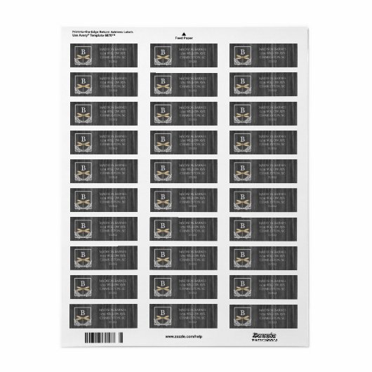 Gold Dragonfly Rustisch label (Full Sheet)
