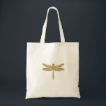 Gold Dragonfly Tote Bag<br><div class="desc">Een klassieke libelle illustratie in goud siert deze stijlvolle designer canvas tas. Perfect voor bruidsmeisje geschenken, of voor persoonlijk gebruik. © 1201AM Design Studio</div>