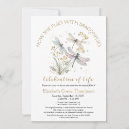 Gold Dragonfly Viering van het Leven Uitnodiging