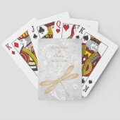 Gold Dragonfly Wedding Favor Card Deck Pokerkaarten (Achterkant)
