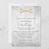 Gold Dragonfly Wedding Uitnodiging (Voorkant)