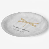 Gold Dragonfly Weduwpapieren Borden Papieren Bordje (Gekanteld)