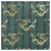 Gold Dragons op groen Stof (Close Up)