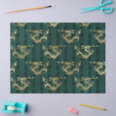 Gold Dragons op groene ontkoppeling Tissuepapier (Craft)