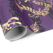 Gold Dragons op Paars Cadeaupapier (Rol Hoek)