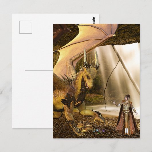 Gold dragon's Treasure en Princess Elf Briefkaart (Voorkant / Achterkant)