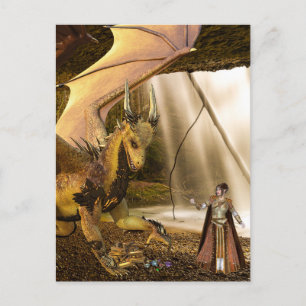 Gold dragon's Treasure en Princess Elf Briefkaart