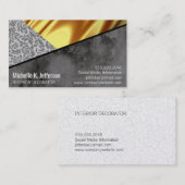 Gold Drapery Black Marble Elegant Lace Color Block Visitekaartje (Voorkant / Achterkant)