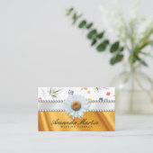 Gold Drapery | Naadloos bloempatroon Visitekaartje (Staand voorkant)