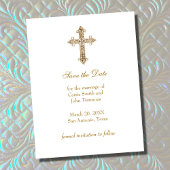 Gold  Drawn Cross Sla de datum op Save The Date