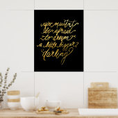 Gold "Dream Bigger"-Poster Poster (Keuken)