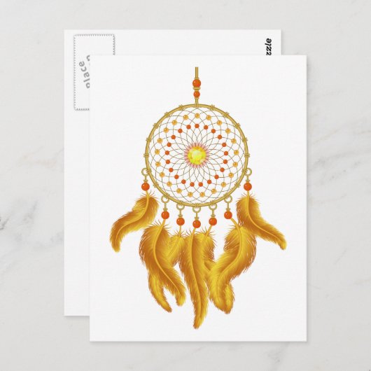 Gold Dream Catcher Briefkaart (Voorkant / Achterkant)