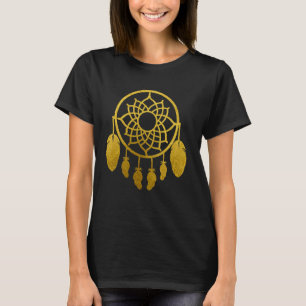 Gold Dream Catcher Design Designation Graphic T-shirt