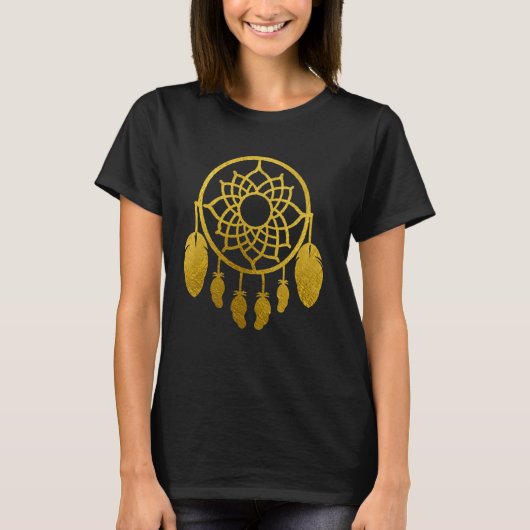 Gold Dream Catcher Design Designation Graphic T-shirt (Voorkant)