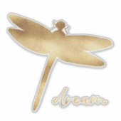Gold Dream Dragonfly Sticker (Voorkant)