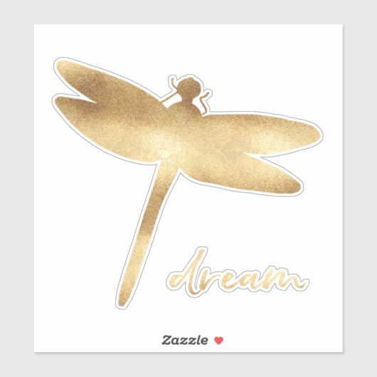 Gold Dream Dragonfly Sticker (Vel)