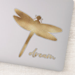 Gold Dream Dragonfly Sticker
