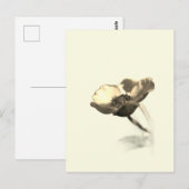 Gold Dream Flowers – Sepia Minimalist Nature  Briefkaart (Voorkant / Achterkant)
