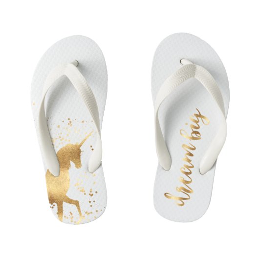 Gold Dream Unicorn Kinder Teenslippers (Voetbed)