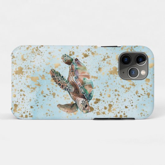 Gold Dream Zee Turtle Case-Mate iPhone Case (Achterkant (horizontaal))