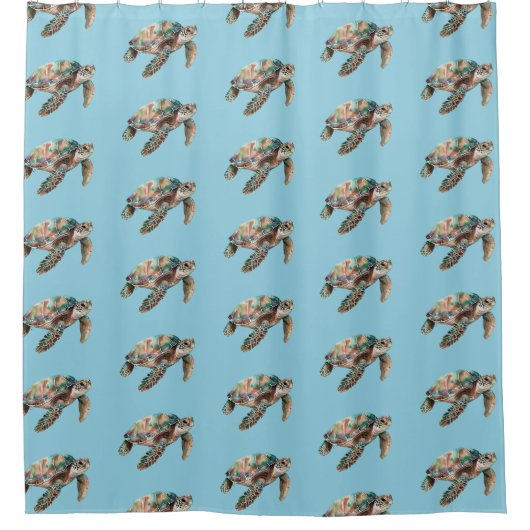 Gold Dream Zee Turtle Douchegordijn (Voorkant)