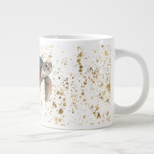 Gold Dream Zee Turtle Grote Koffiekop (Rechts)