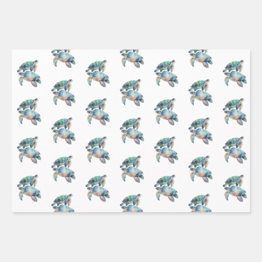 Gold Dream Zee Turtle Inpakpapier Vel (Voorkant 3)