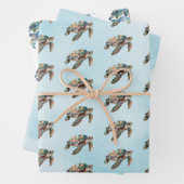 Gold Dream Zee Turtle Inpakpapier Vel (In situ)