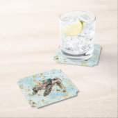 Gold Dream Zee Turtle Kartonnen Onderzetters (Insitu)