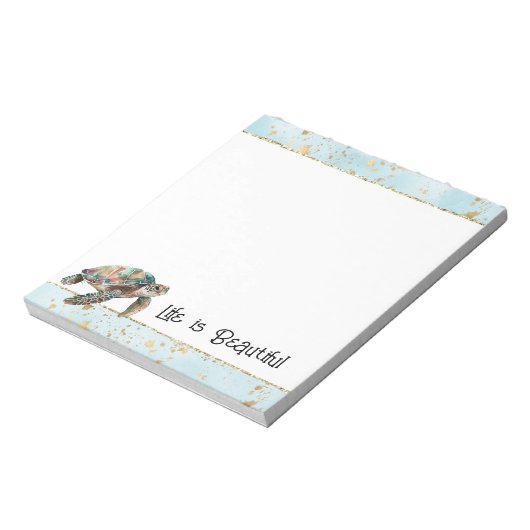 Gold Dream Zee Turtle Notitieblok (Linkerzijde)