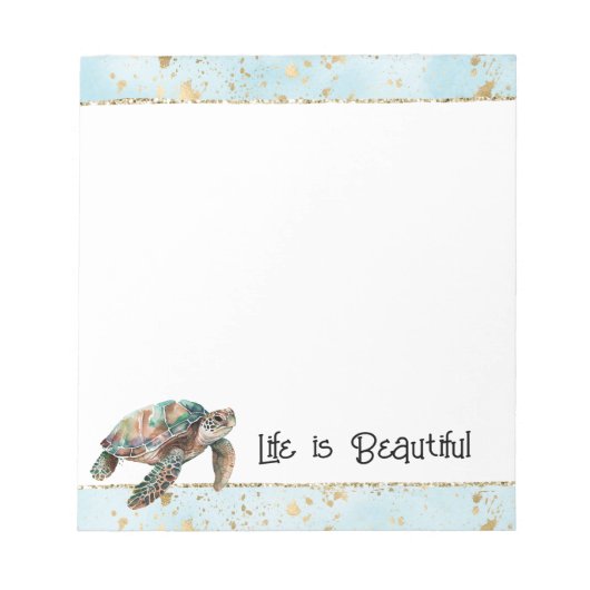 Gold Dream Zee Turtle Notitieblok (Voorkant)