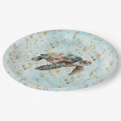 Gold Dream Zee Turtle Papieren Bordje (Gekanteld)